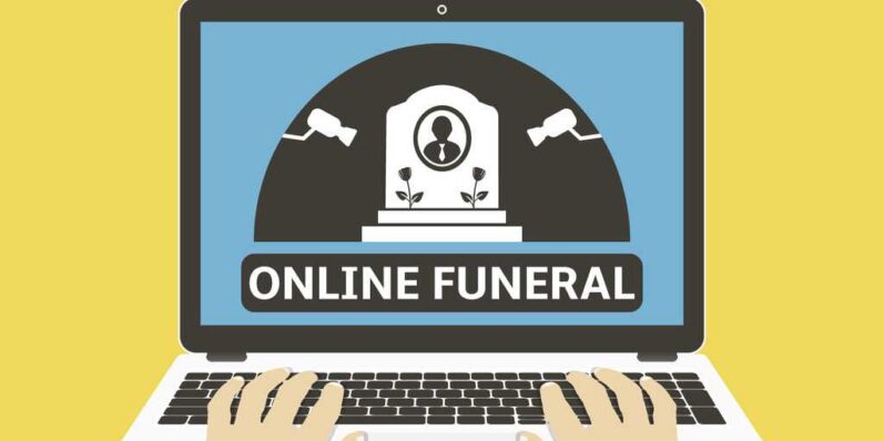 ilustração de funeral online
