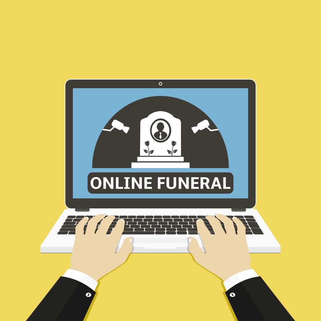 ilustração de funeral online